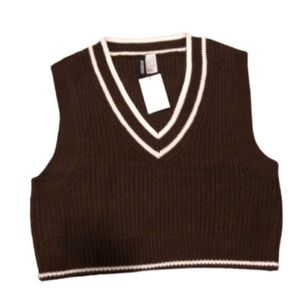 A brown sweater vest.